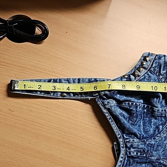 MED Angie geometric studded denim Jean midi dress - Picture 10 of 12